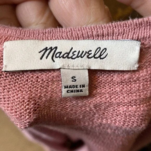 Madewell Summer Ryder Cardigan Sweater Pink Open Front Long Sleeve Size Small - Picture 6 of 7